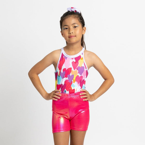 トップス POPPY Heart button leotard capezio_color_pop_zip_front_le