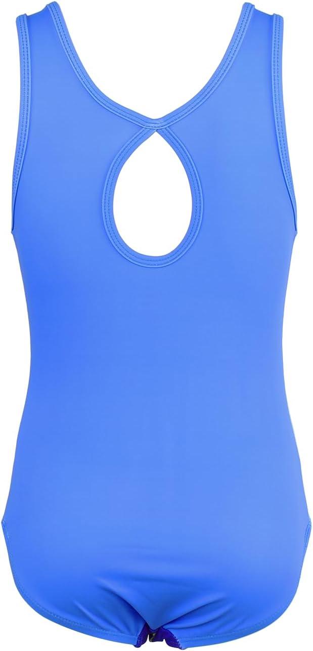 Wave Blue Gymnastics Leotards with Shorts Set for Girls