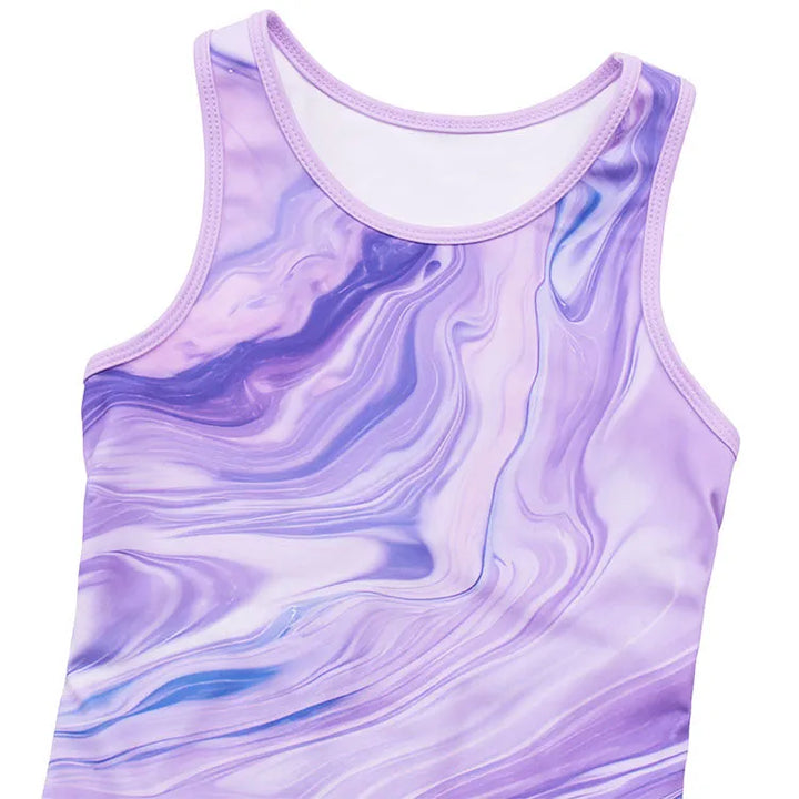 Girls Lavender Line Unitard