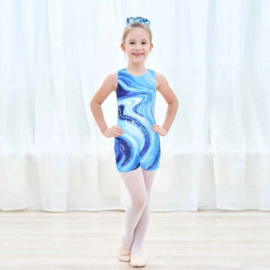 Blue Swirl Athletic Unitard