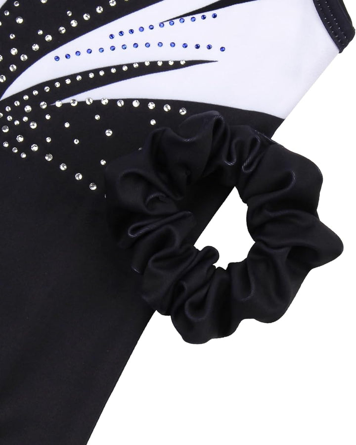 Black Blooming Diamond Gymnastics Leotards Scrunchie