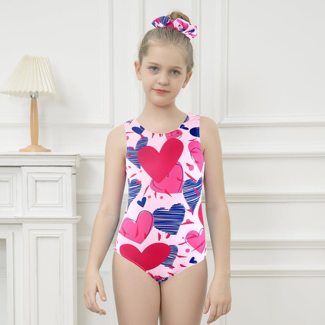 Pink Heart Gymnastics Outfit Set for Girls - JOYSTREAM