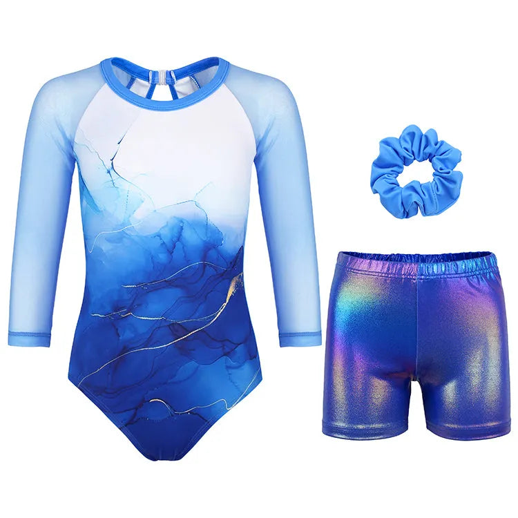 Gradient Marble Gymnastics Leotard