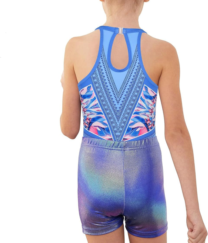 Blulish Prints Pattern Gymnastics Leotards Outfit Set