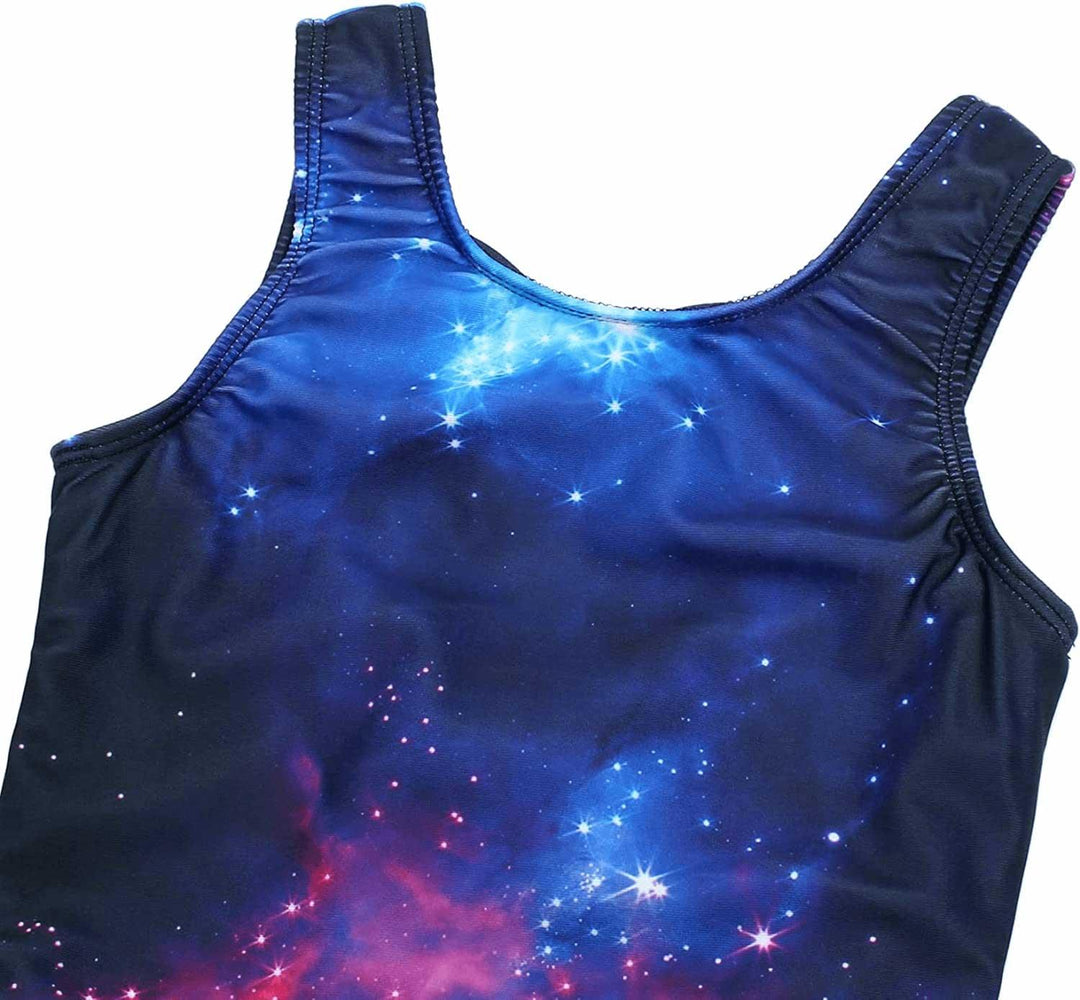 Shiny Star Galaxy Gymnastics Leotards With Shorts | JOYSTREAM