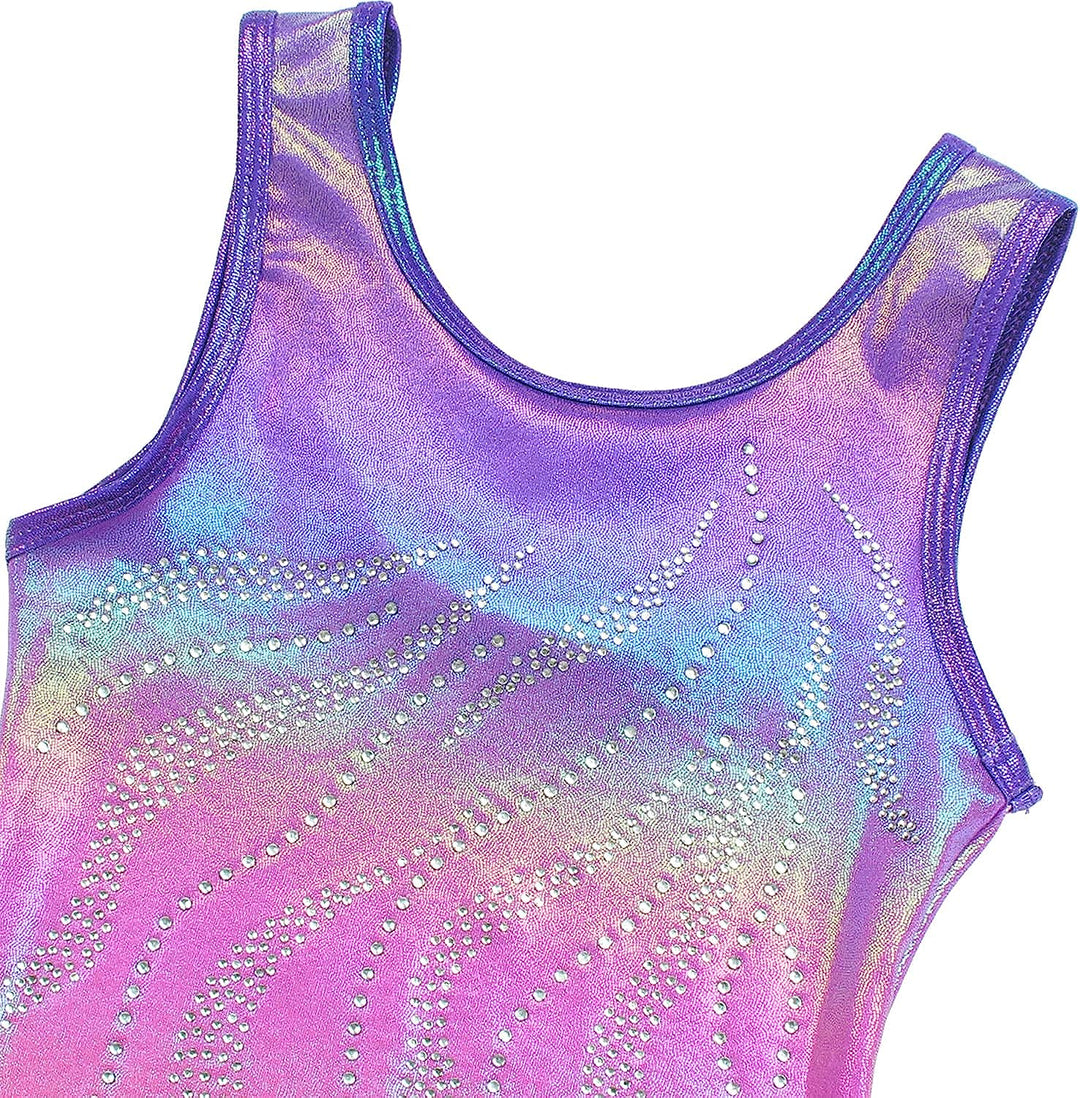Purple Ombre Crystal Gymnastics Outfit for Girls Set - JOYSTREAM