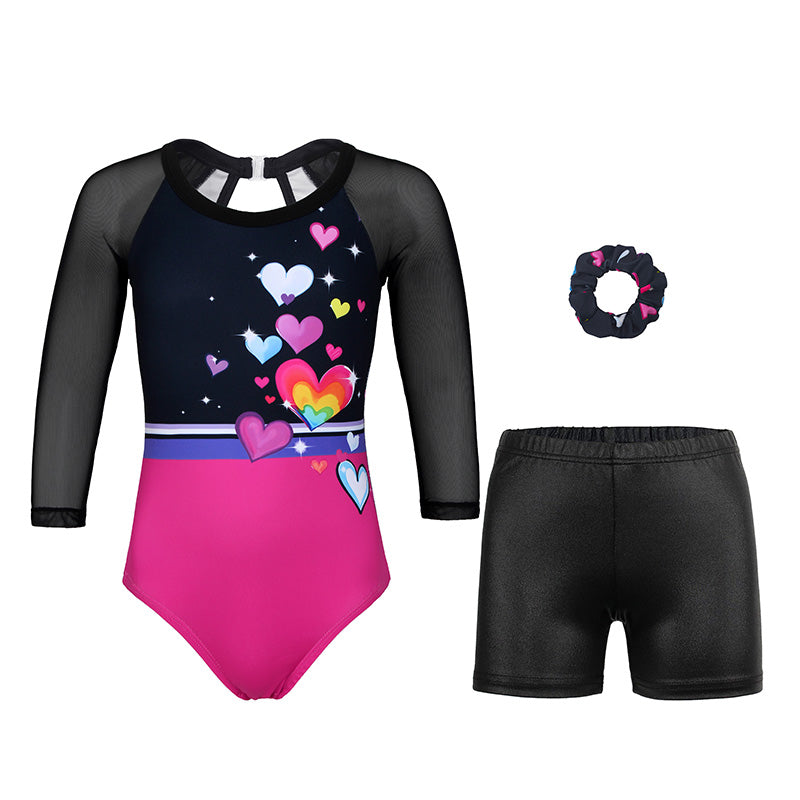 Black Diamond Gymnastics Leotard
- Mesh Sleeve Leotard