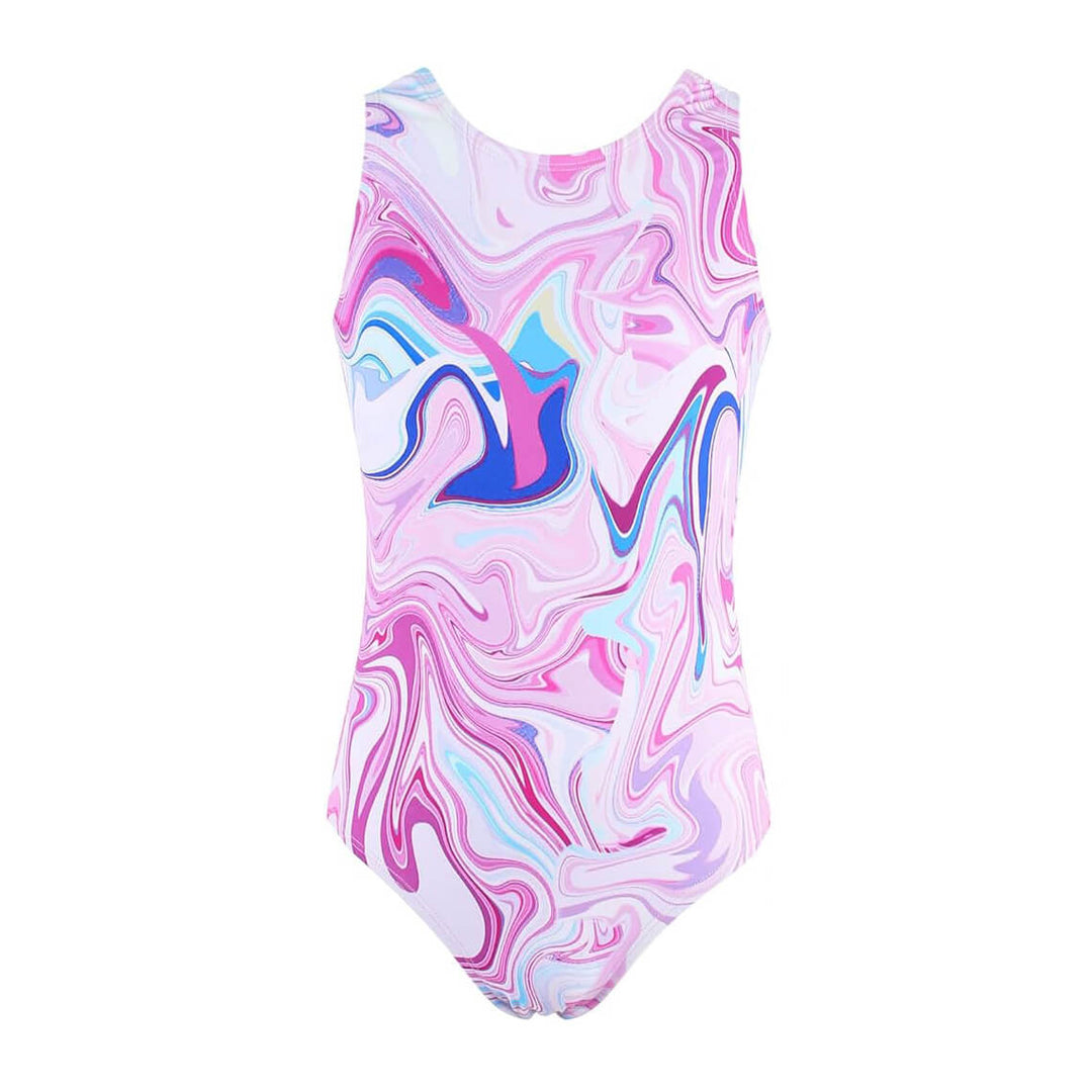 Abstract Line Pattern Gymnastics Leotards Outfit Set