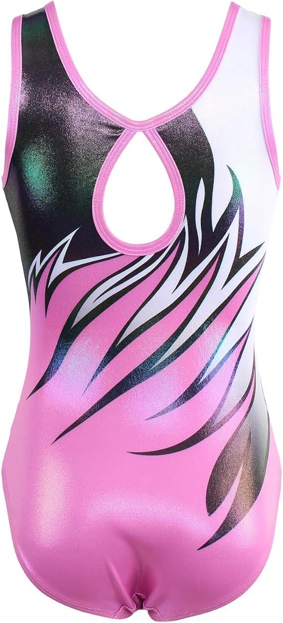 Fierce Pink Gymnastics Leotards with Shorts Set