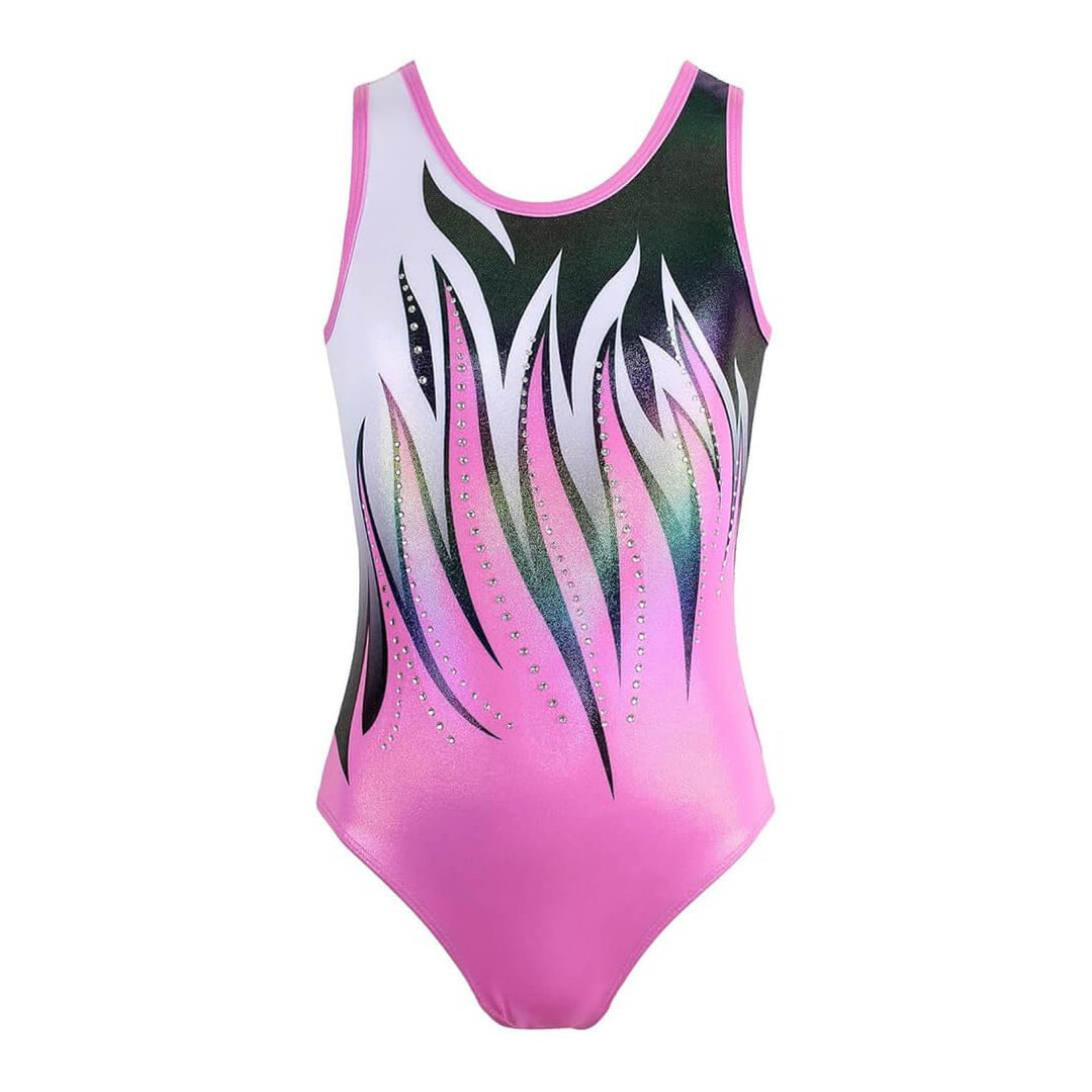 Fierce Pink Gymnastics Leotards with Shorts Set