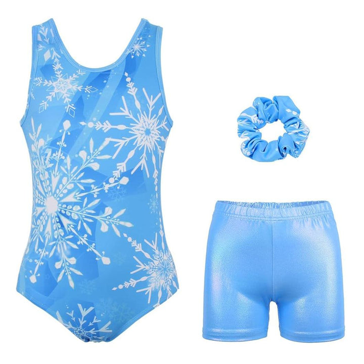 Frozen Blue Gymnastics Leotards with Shorts Set