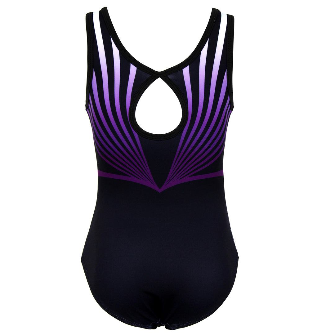 Violet-line Diamond Gymnastics Leotard Outfit Set