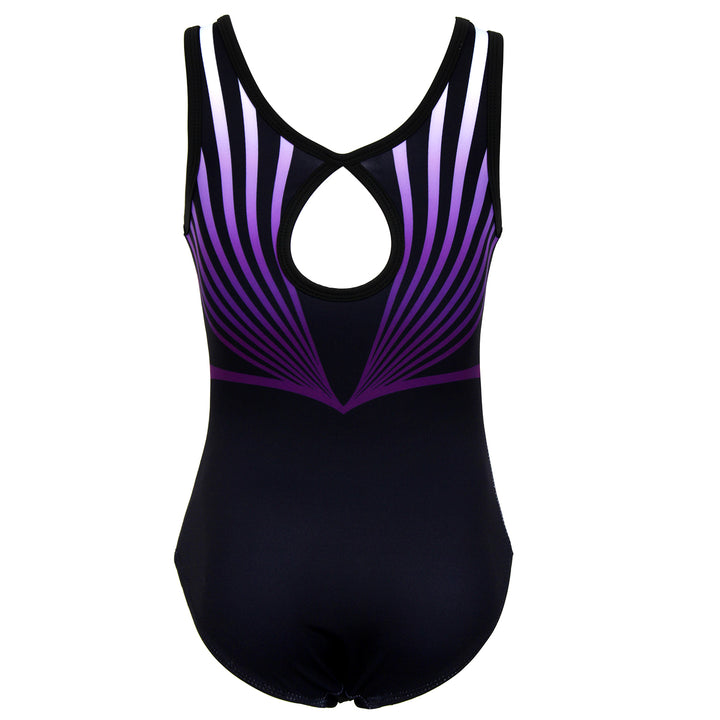 Violet-line Diamond Gymnastics Leotard Outfit Set