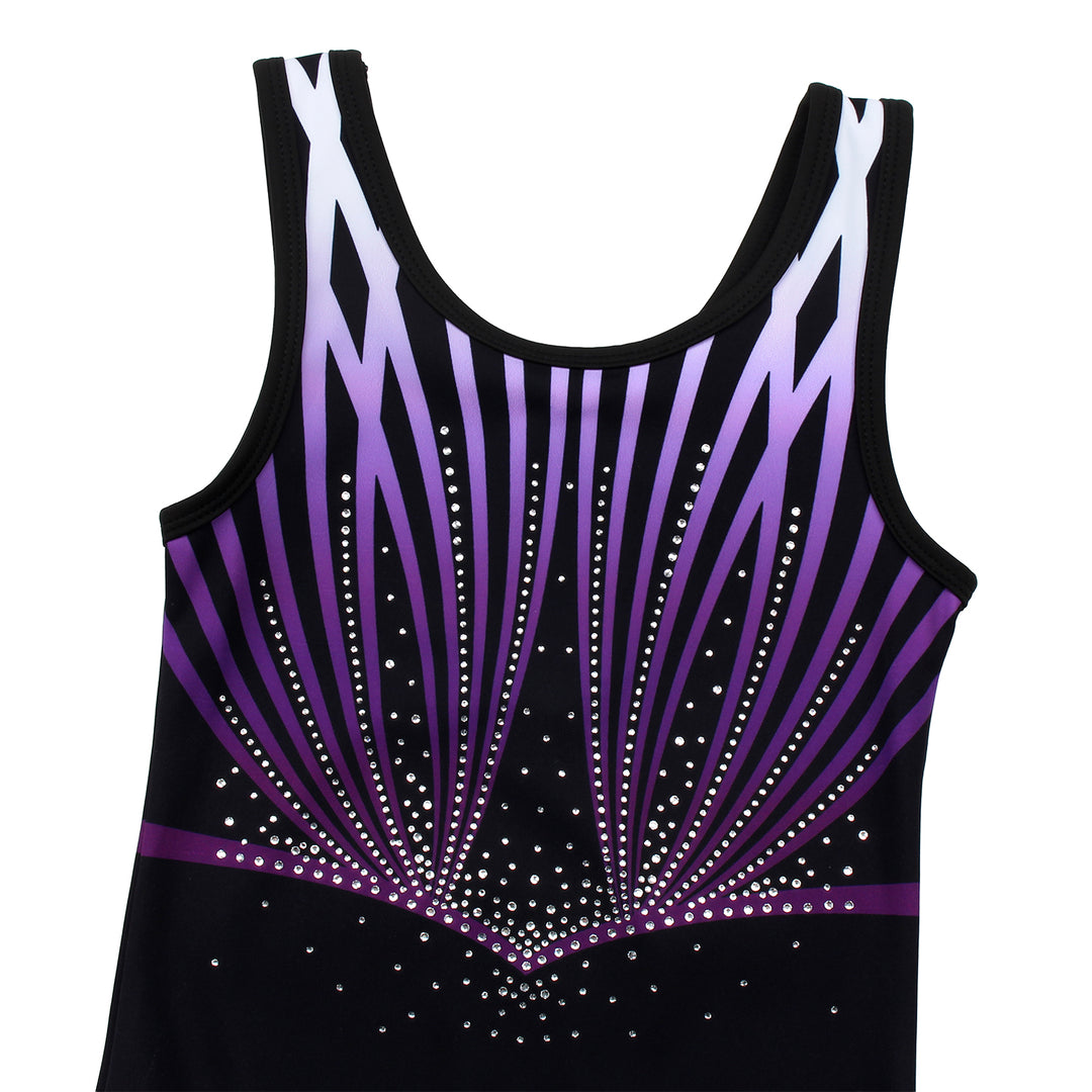 Violet-line Diamond Gymnastics Leotard Outfit Set