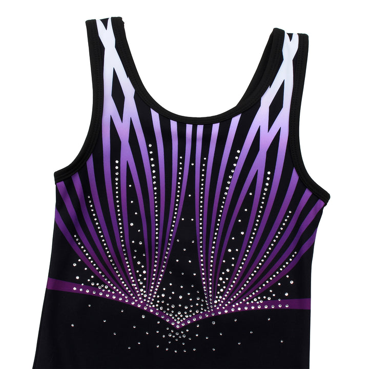 Violet-line Diamond Gymnastics Leotard Outfit Set