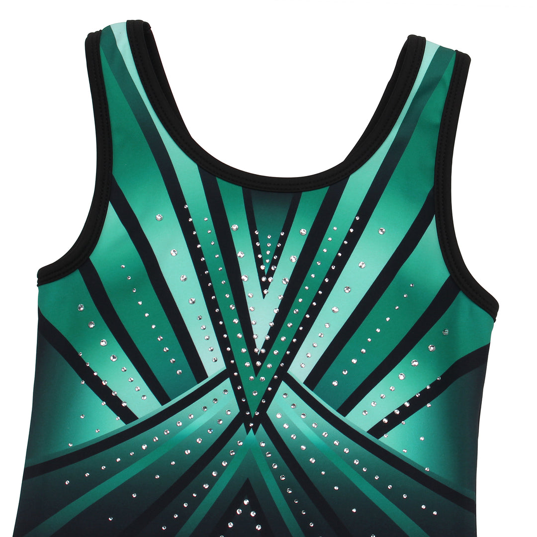 Emerald Diamond Diamond Gymnastics Leotard Outfit Set