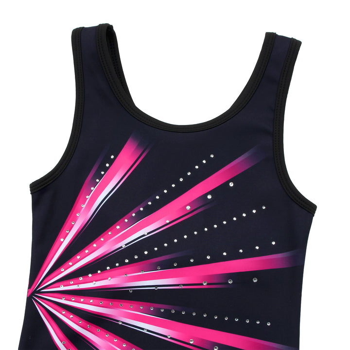 Rose-red Diamond Gymnastics Leotard Outfit Set for girls