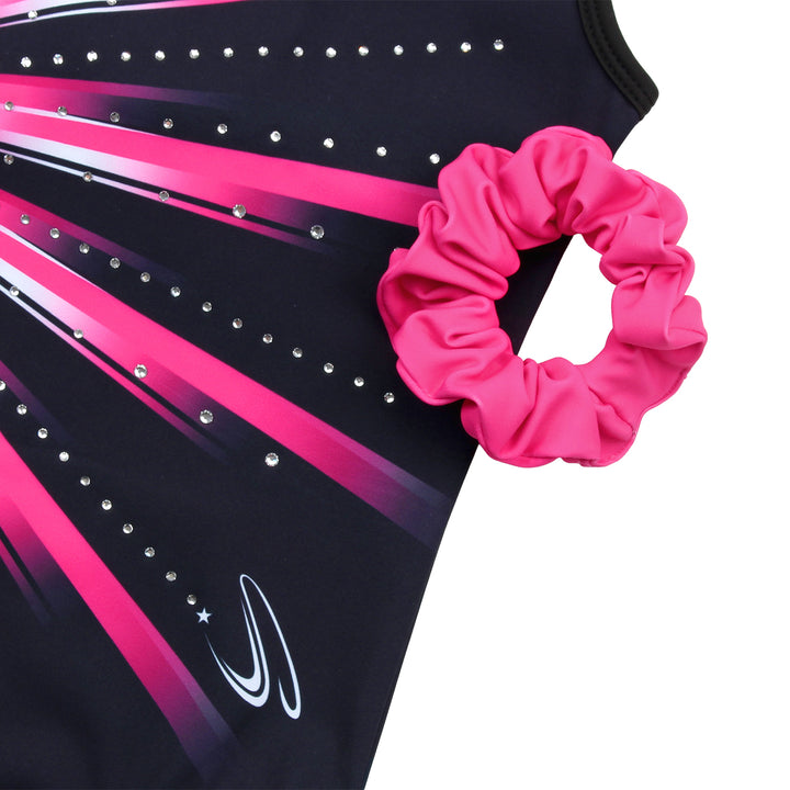 Rose-red Diamond Gymnastics Leotard Outfit Set for girls