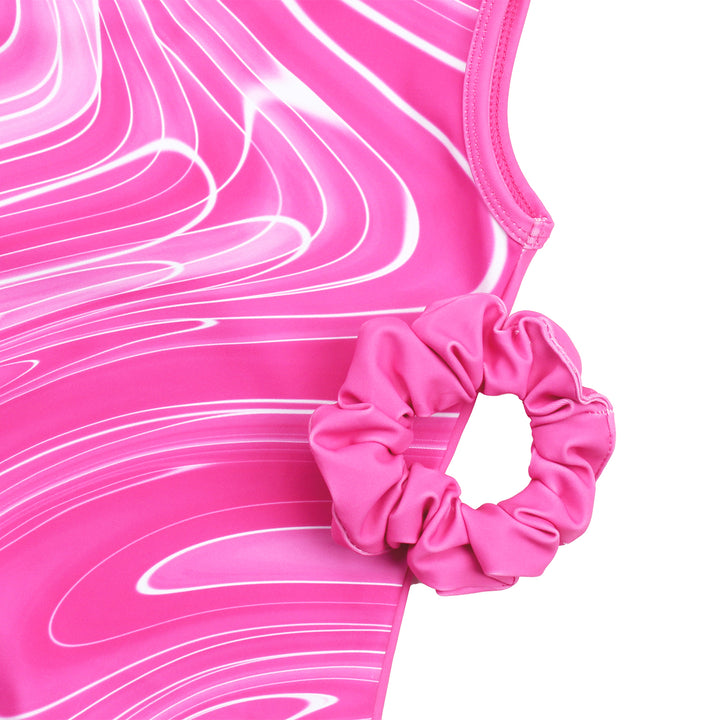 Fushcia Marbles Gymnastics Leotard with Shorts Set