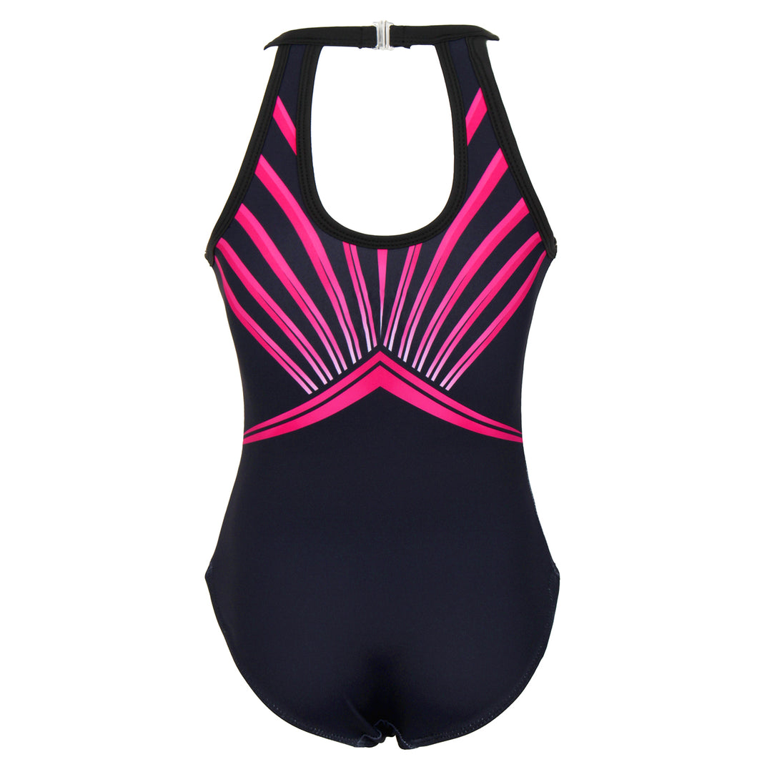Rosered-black Diamond Clasp Back Gymnastics Leotard Set