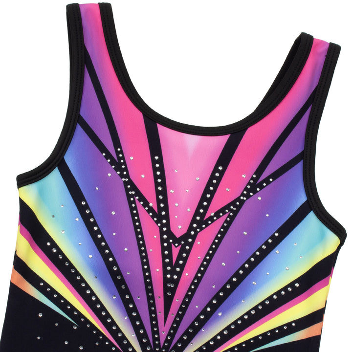 Gymnastics Leotards for Girls with Shorts Sparkly Ballet Dance Activewear Rainbow Color