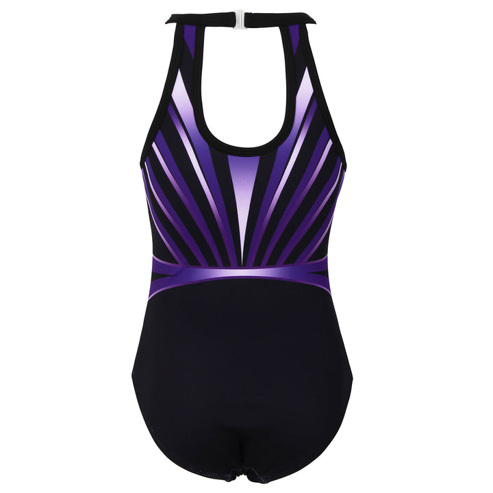 Deep Violet Diamond Clasp Back Gymnastics Leotard Set