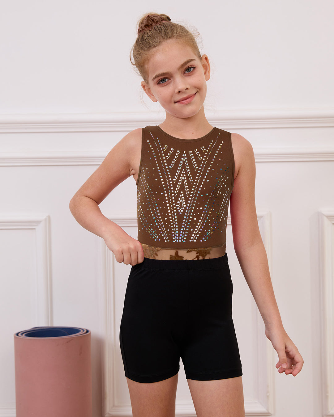 JOYSTREAM Girls Sparkle Gymnastics Set – Secure Fit 3-Piece Training Outfit