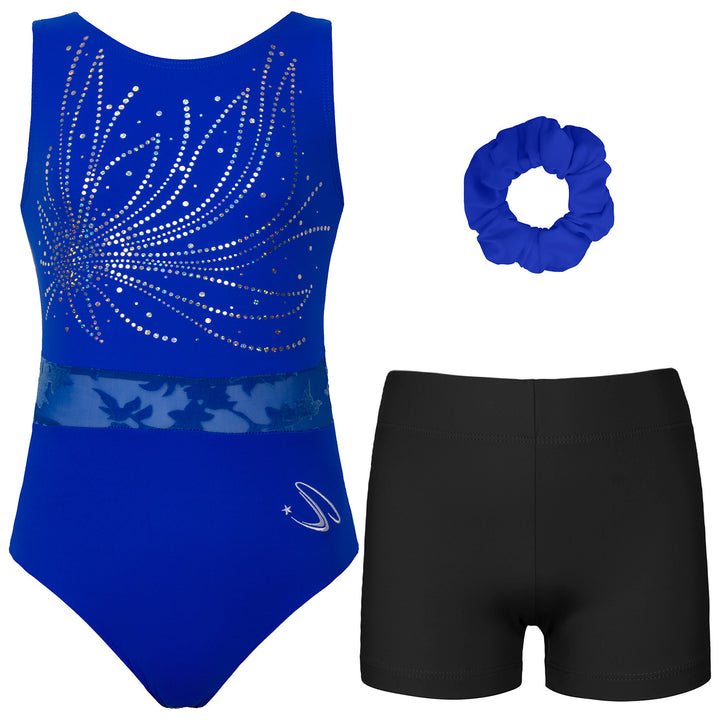 JOYSTREAM Girls Sparkle Gymnastics Set – Secure Fit 3-Piece Training Outfit