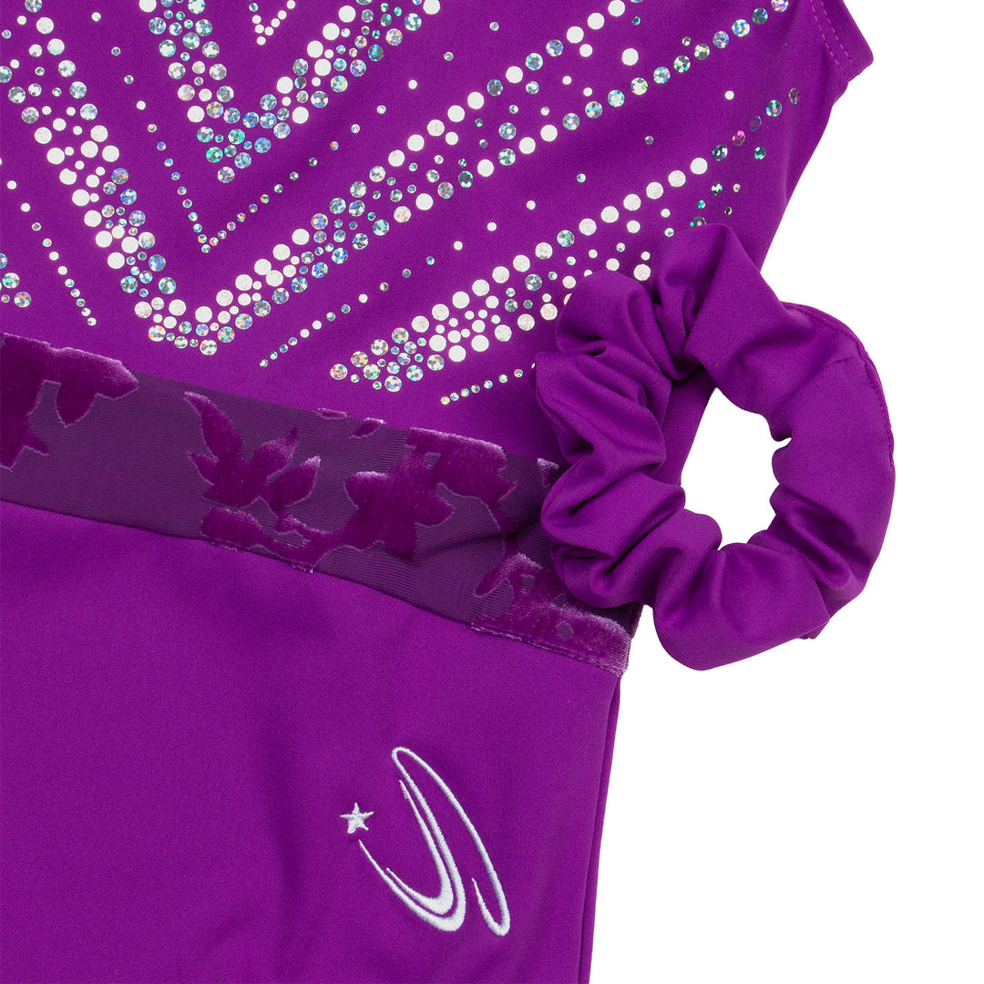 JOYSTREAM Girls Sparkle Gymnastics Set – Secure Fit 3-Piece Training Outfit Purple