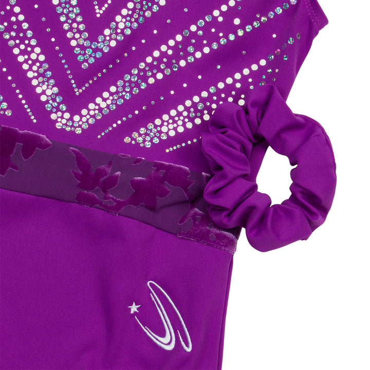 JOYSTREAM Girls Sparkle Gymnastics Set – Secure Fit 3-Piece Training Outfit Purple