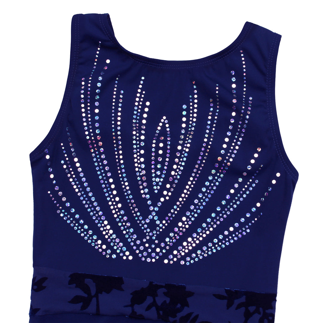 JOYSTREAM Girls Sparkle Gymnastics Set – Secure Fit 3-Piece Training Outfit Navy