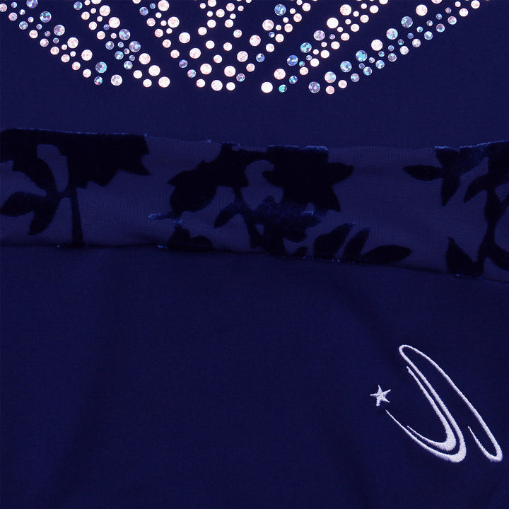 Navy Blue Sequins Gymnastics Leotard for Girls, Adult, Child