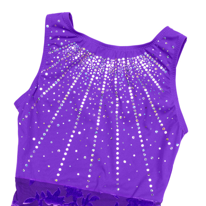 JOYSTREAM Girls Sparkle Gymnastics Set – Secure Fit 3-Piece Training Outfit Purple