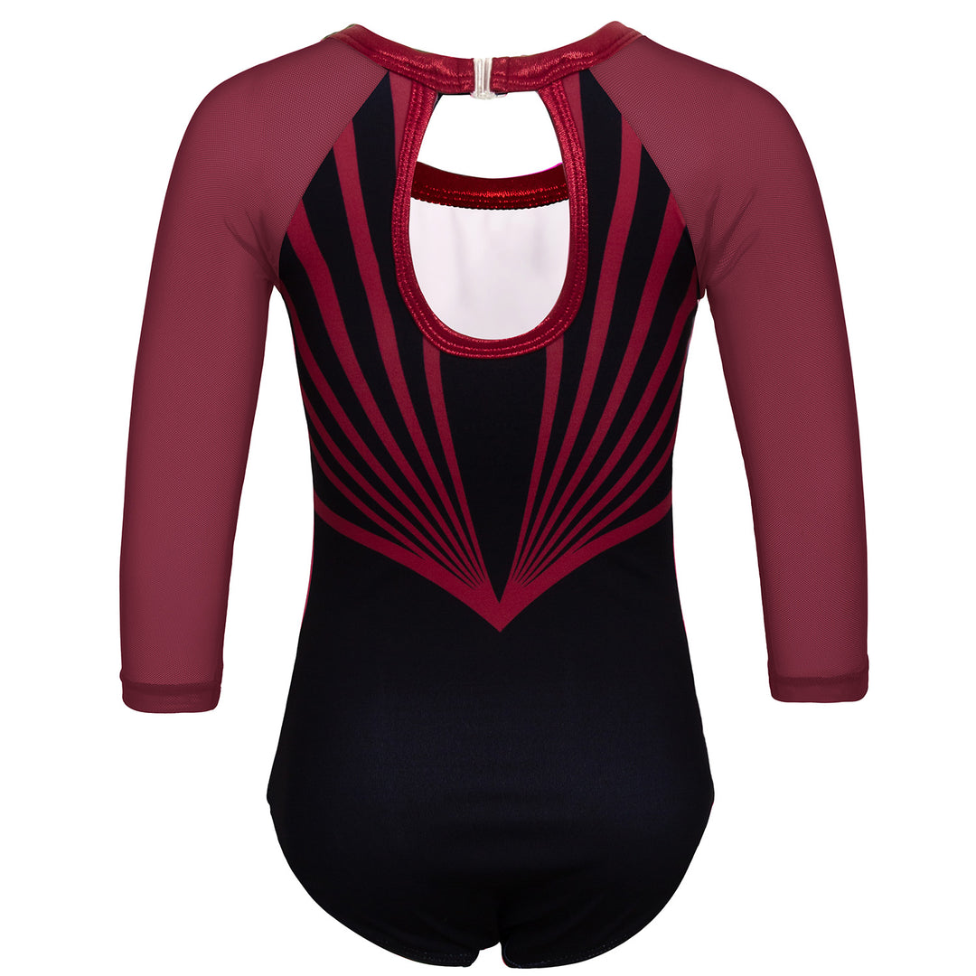 JOYSTREAM Girls Sparkle Gymnastics Leotard with Stretch Mesh Sleeves