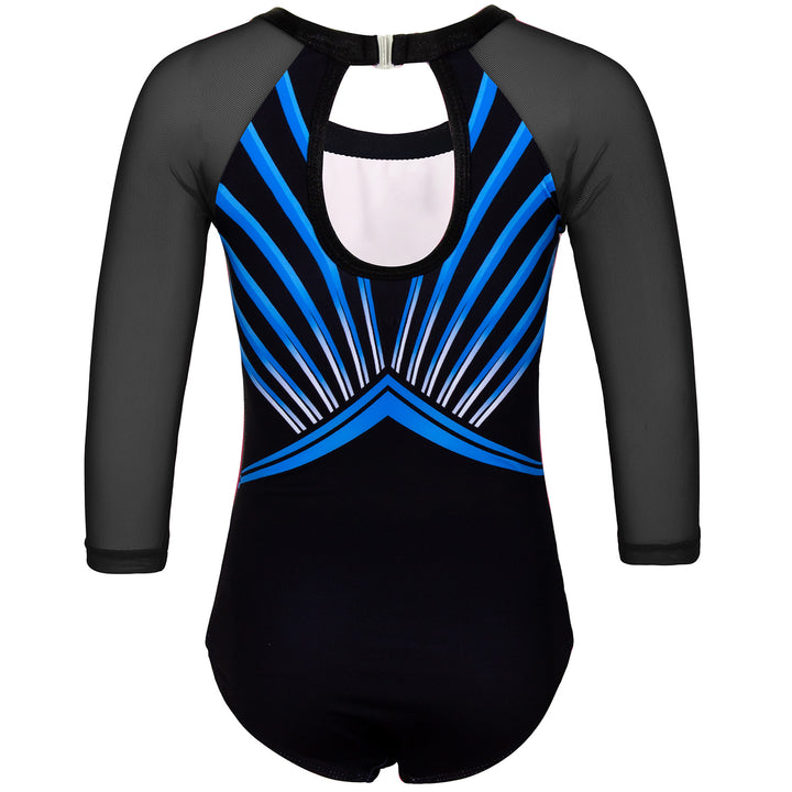 JOYSTREAM Girls Sparkle Gymnastics Leotard with Stretch Mesh Sleeves