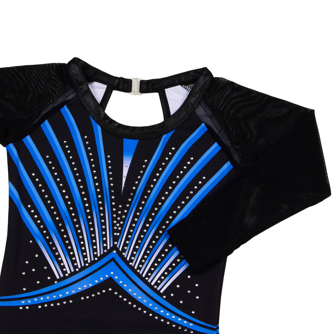 JOYSTREAM Girls Sparkle Gymnastics Leotard with Stretch Mesh Sleeves