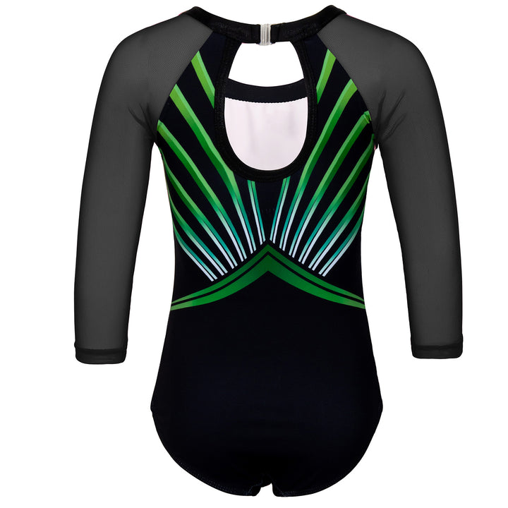 JOYSTREAM Girls Sparkle Gymnastics Leotard with Stretch Mesh Sleeves