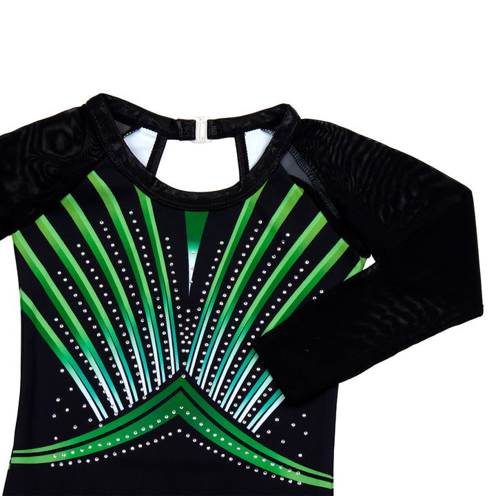 JOYSTREAM Girls Sparkle Gymnastics Leotard with Stretch Mesh Sleeves