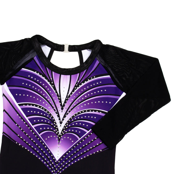 JOYSTREAM Girls Sparkle Gymnastics Leotard with Stretch Mesh Sleeves