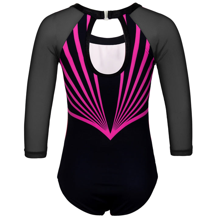 JOYSTREAM Girls Sparkle Gymnastics Leotard with Stretch Mesh Sleeves