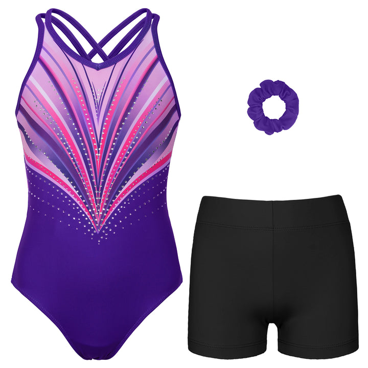 Pink Gymnastics Leotard - Crisscross Back Set
