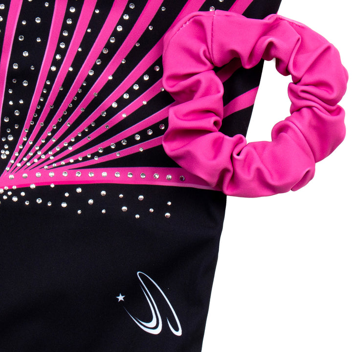 Fuchsia Line Diamond Crisscross Back Gymnastics Leotard Set for Girls