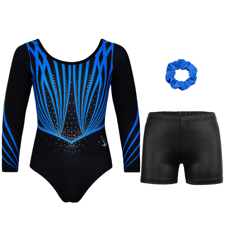 JOYSTREAM Girls Sparkle Gymnastics Leotard with Stretch Long Sleeves