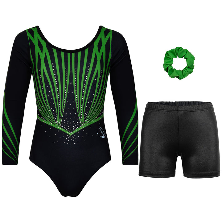 JOYSTREAM Girls Sparkle Gymnastics Leotard with Stretch Long Sleeves