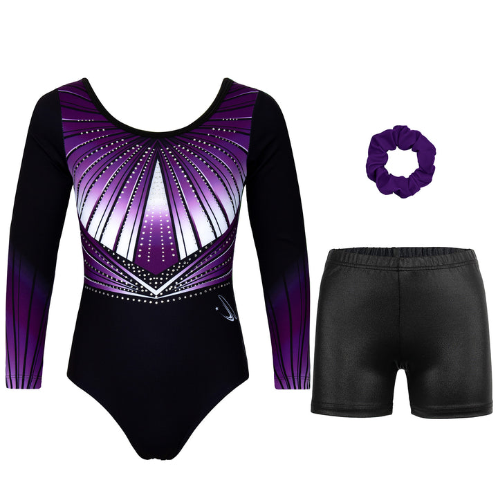 JOYSTREAM Girls Sparkle Gymnastics Leotard with Stretch Long Sleeves