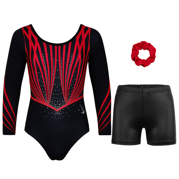 JOYSTREAM Girls Sparkle Gymnastics Leotard with Stretch Long Sleeves