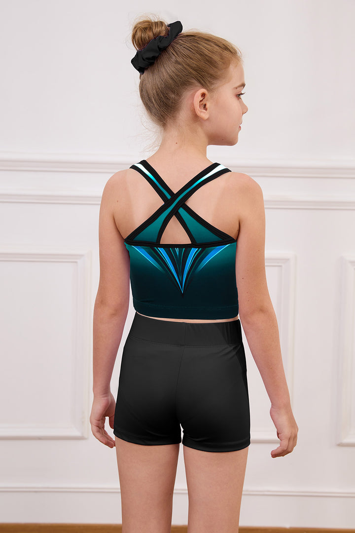 Gymnastics Leotards for Girls with shorts Tumbling Dance Cross Back Unitards Activewear