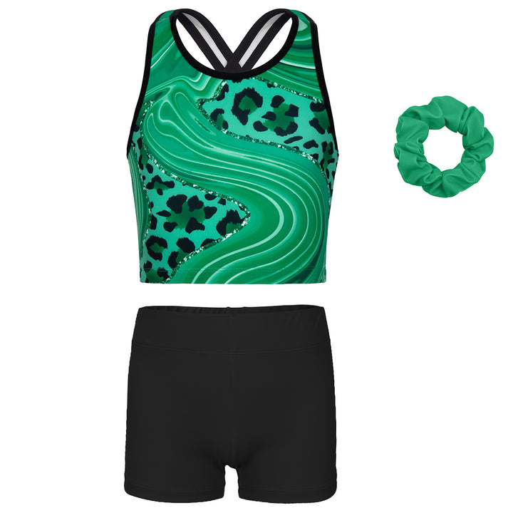 Gymnastics Leotards for Girls with shorts Tumbling Dance Cross Back Unitards Activewear
