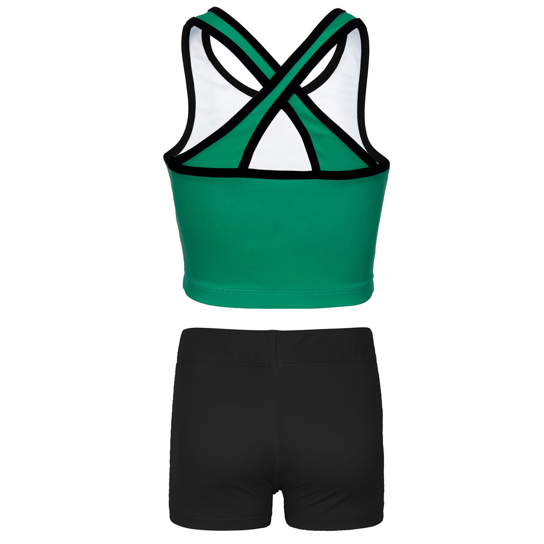 Gymnastics Leotards for Girls with shorts Tumbling Dance Cross Back Unitards Activewear