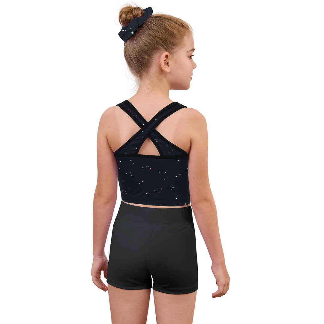 Shiny Waves Cross Back Unitards for Girls